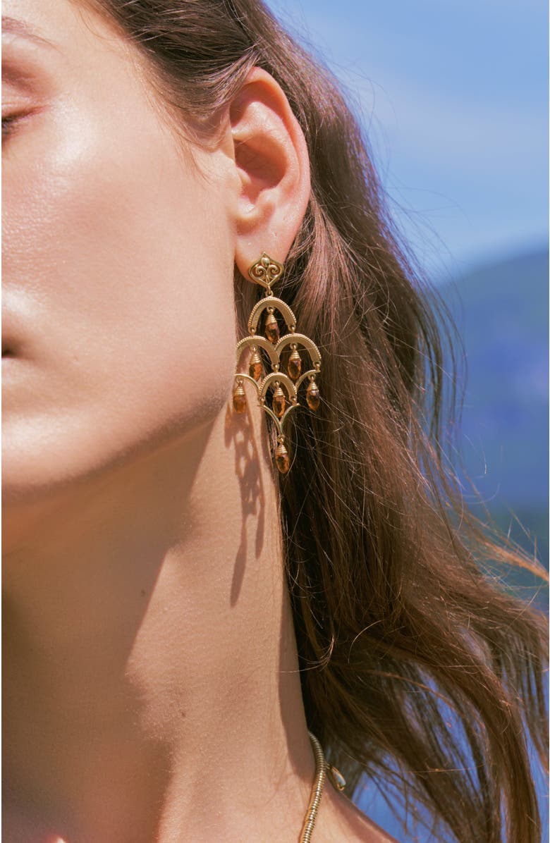 RC RETRO CHIC Celestial Waltz Tassel Earrings, Alternate, color, Gold & Yellow