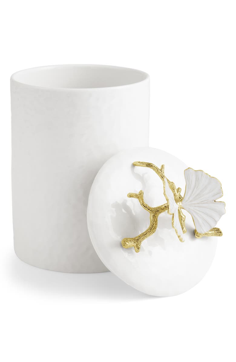 Michael Aram Butterfly Ginkgo Medium Canister, Alternate, color, White/ Gold