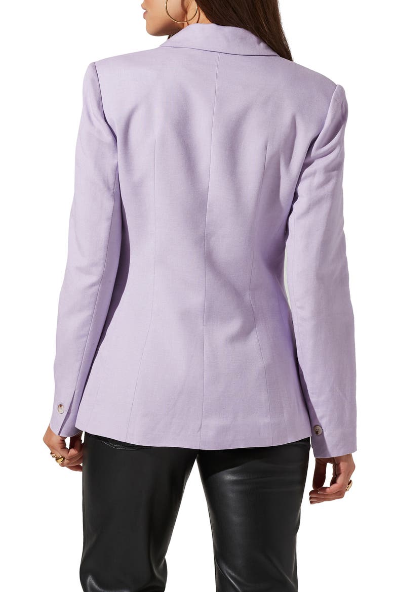 Fitted Linen Blend Blazer, Alternate, color, LILAC
