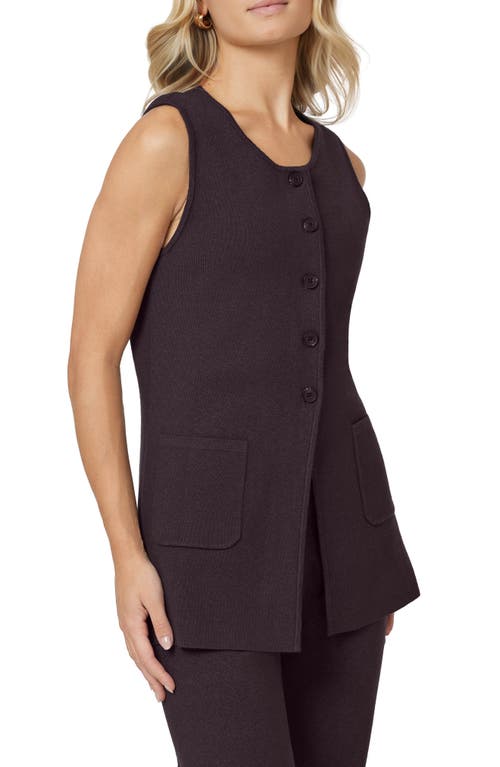 Scotch & Soda Longline Sweater Vest In Brown