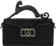 Lanvin Pencil Cat Nano Leather Bag With Pony Effect And Rhinestones