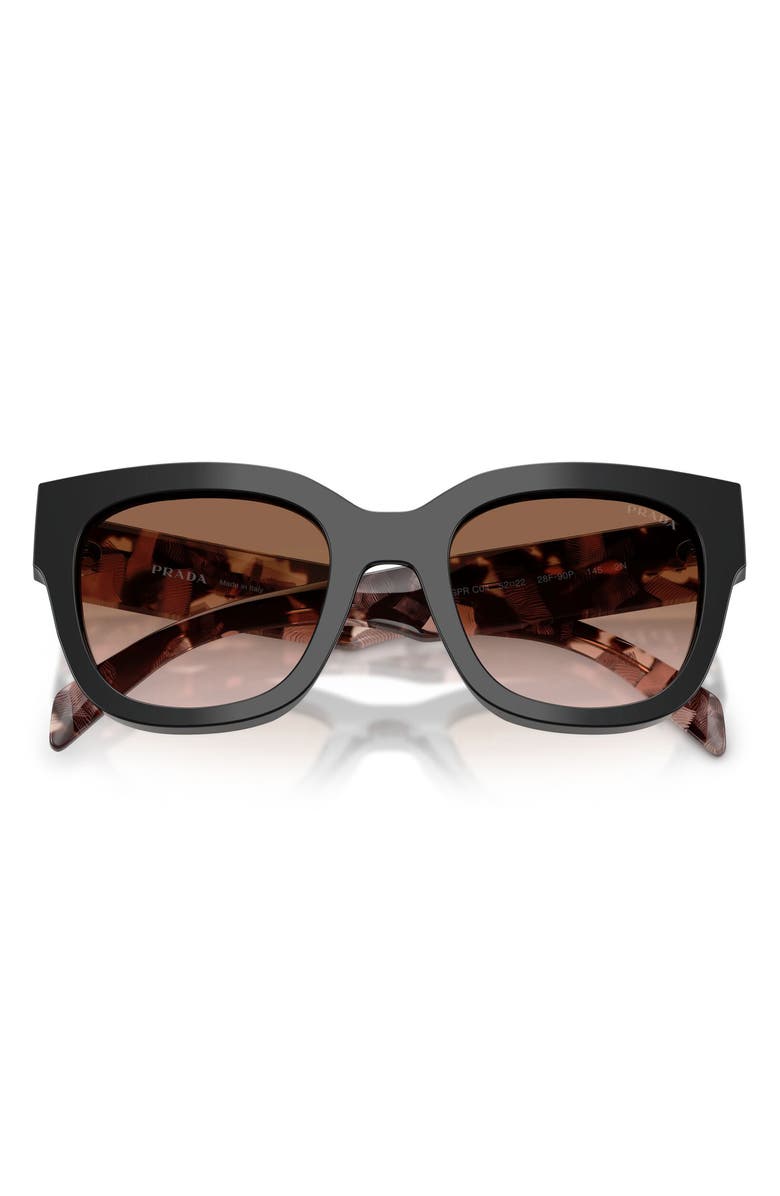 Prada 52mm Square Sunglasses, Alternate, color, Black / Brown Gradient