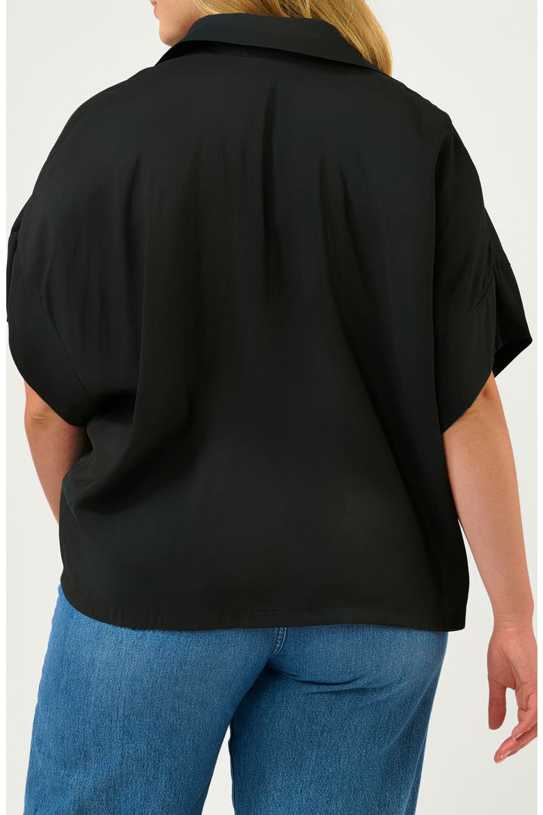 Lela Relaxed Fit Button-Up Shirt, Alternate, color, BLACK