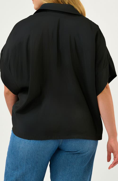 Estelle Lela Relaxed Fit Button-up Shirt In Black