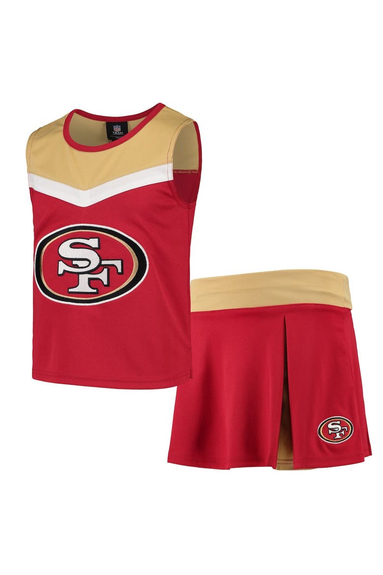 Youth Scarlet/Gold San Francisco 49ers Spirit Cheer Two-Piece Cheerleader Set, Main, color, Scarlet