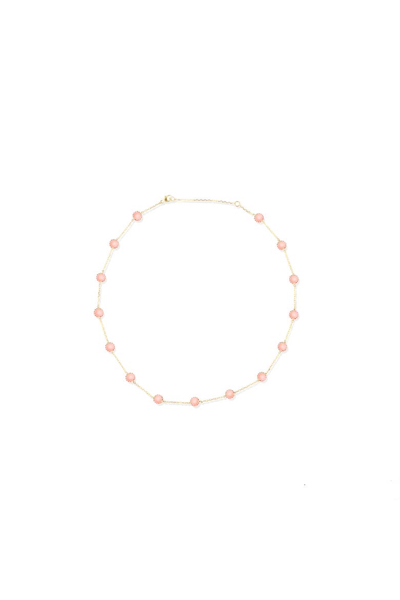 Found Cabochon Station Necklace, Alternate, color, Pink Sapphire & Opal-Gold