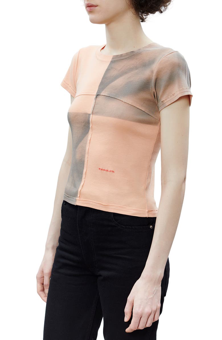 Eckhaus Latta Checkerboard Lapped Seam Baby T-Shirt, Alternate, color,