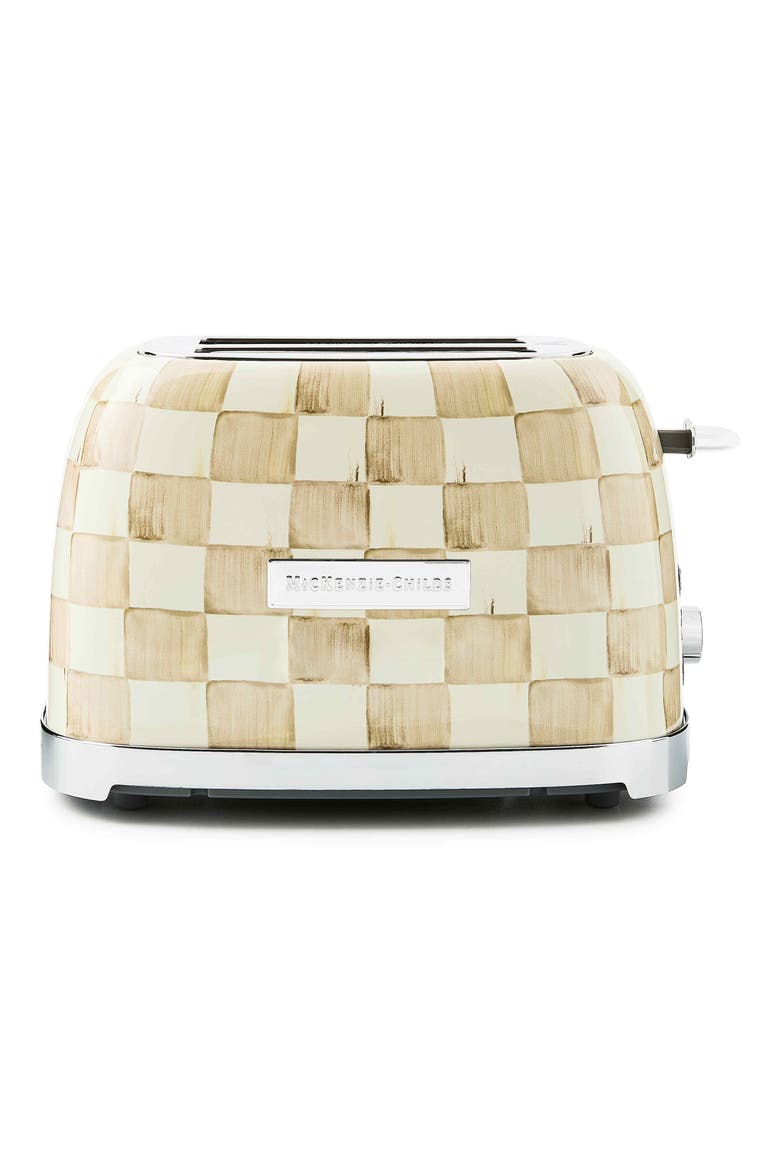 Mocha Check 2-Slice Toaster, Alternate, color, MOCHA