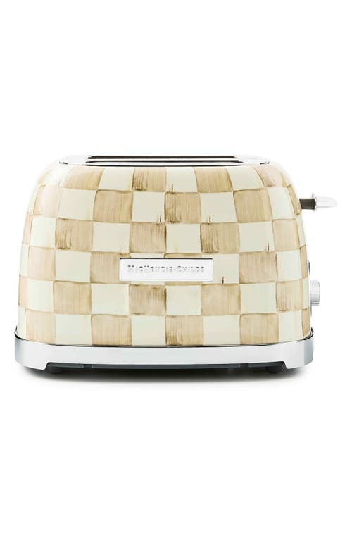 Mackenzie-childs Mackenzie Childs Mocha Check 2-slice Toaster In Brown