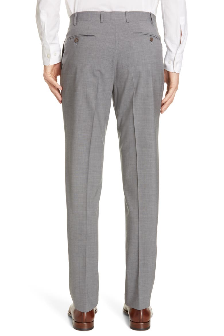 Flat Front Classic Fit Solid Stretch Wool Dress Pants, Alternate, color, CHARCOAL