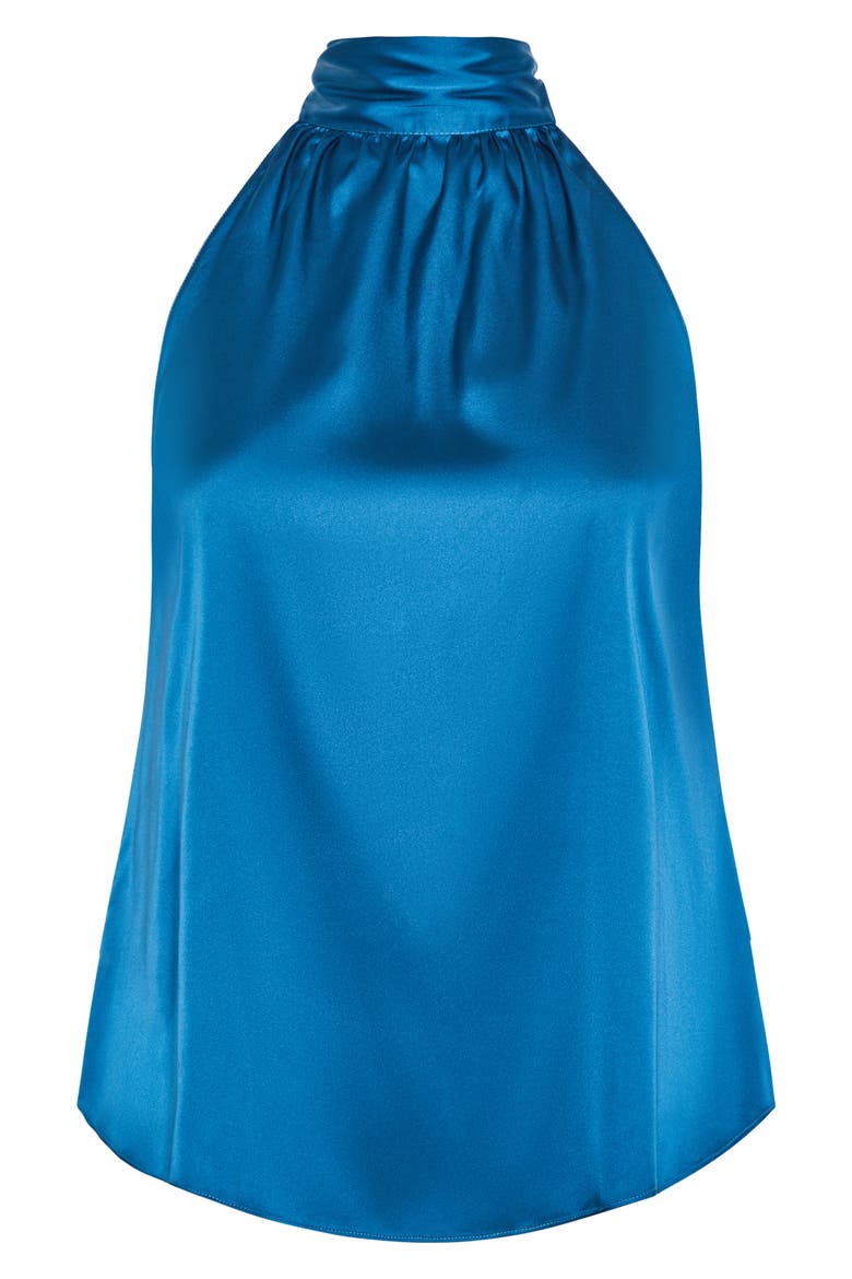 Shine Sleeveless Satin Top, Alternate, color, DEEP TEAL