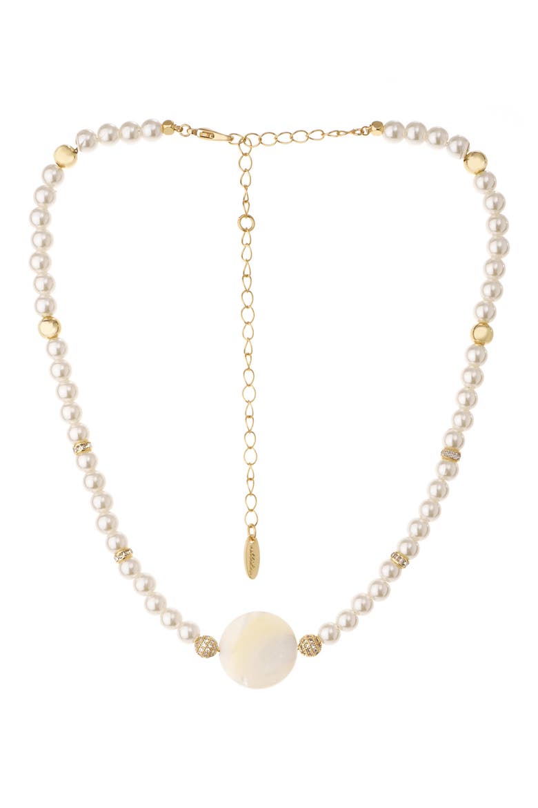 Timeless Imitation Pearl Necklace, Main, color, WHITE