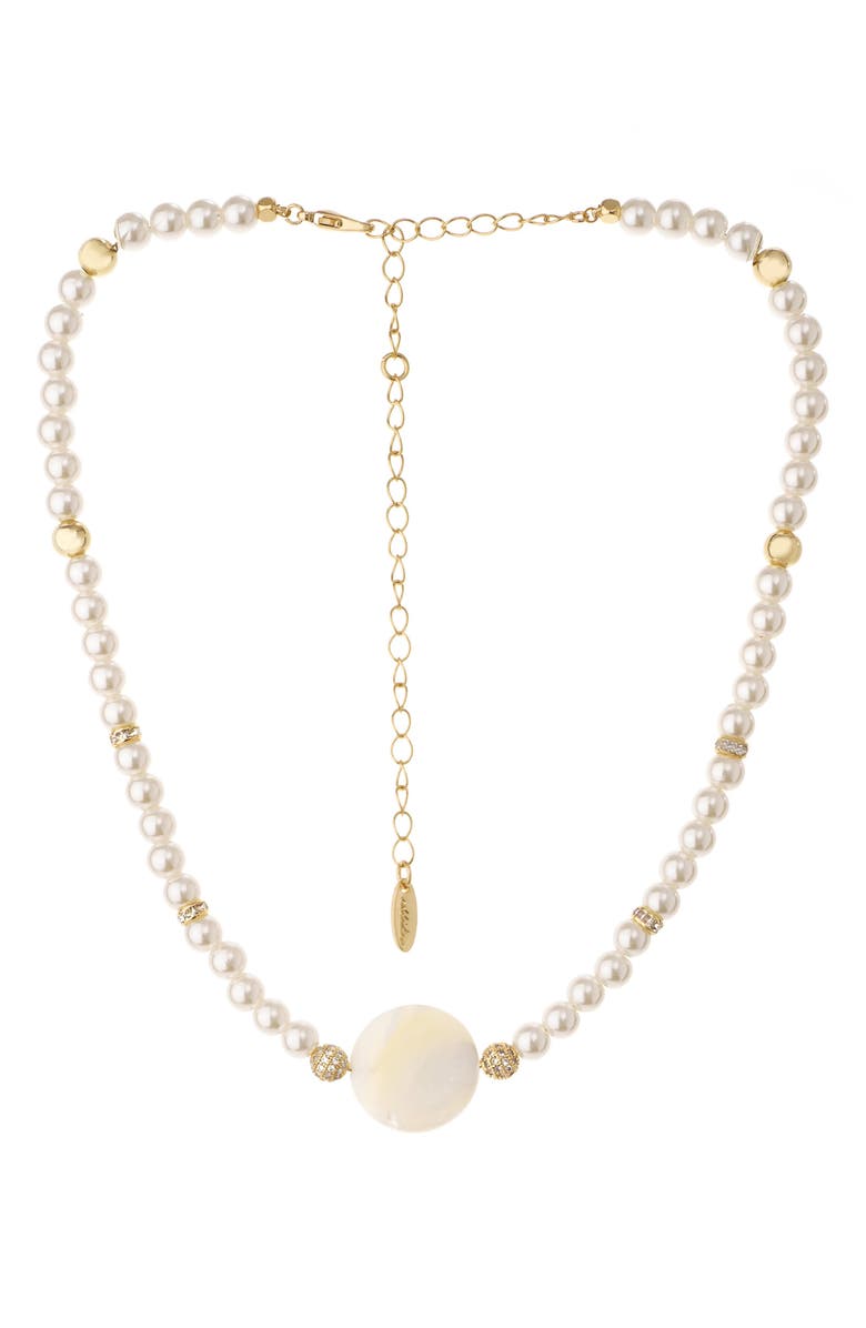 Ettika Timeless Imitation Pearl Necklace, Main, color,
