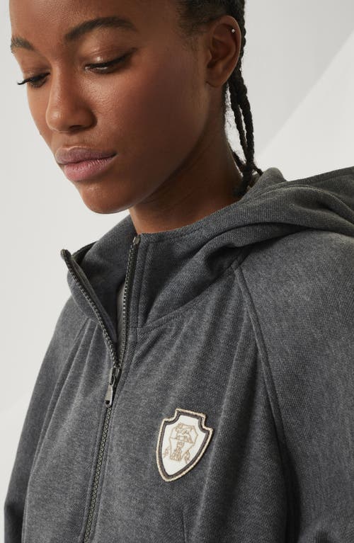 Brunello Cucinelli Pique Sweatshirt With Logo In Lead