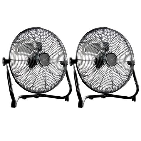 Twin 12 Inch High Velocity All Metal Tilting 3 Speed Floor Fan
