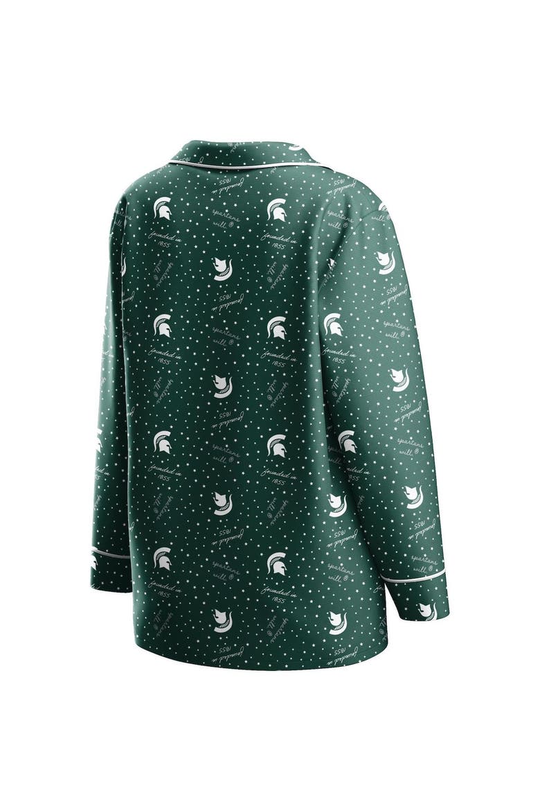Women's WEAR by Erin Andrews MSU Spartans Long Sleeve Top & Pants Sleep Set, Alternate, color, GREEN