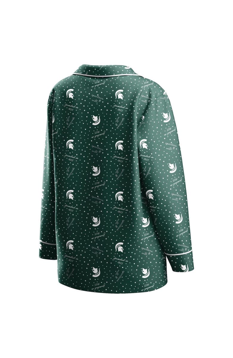 WEAR by Erin Andrews Women's WEAR by Erin Andrews MSU Spartans Long Sleeve Top & Pants Sleep Set, Alternate, color,