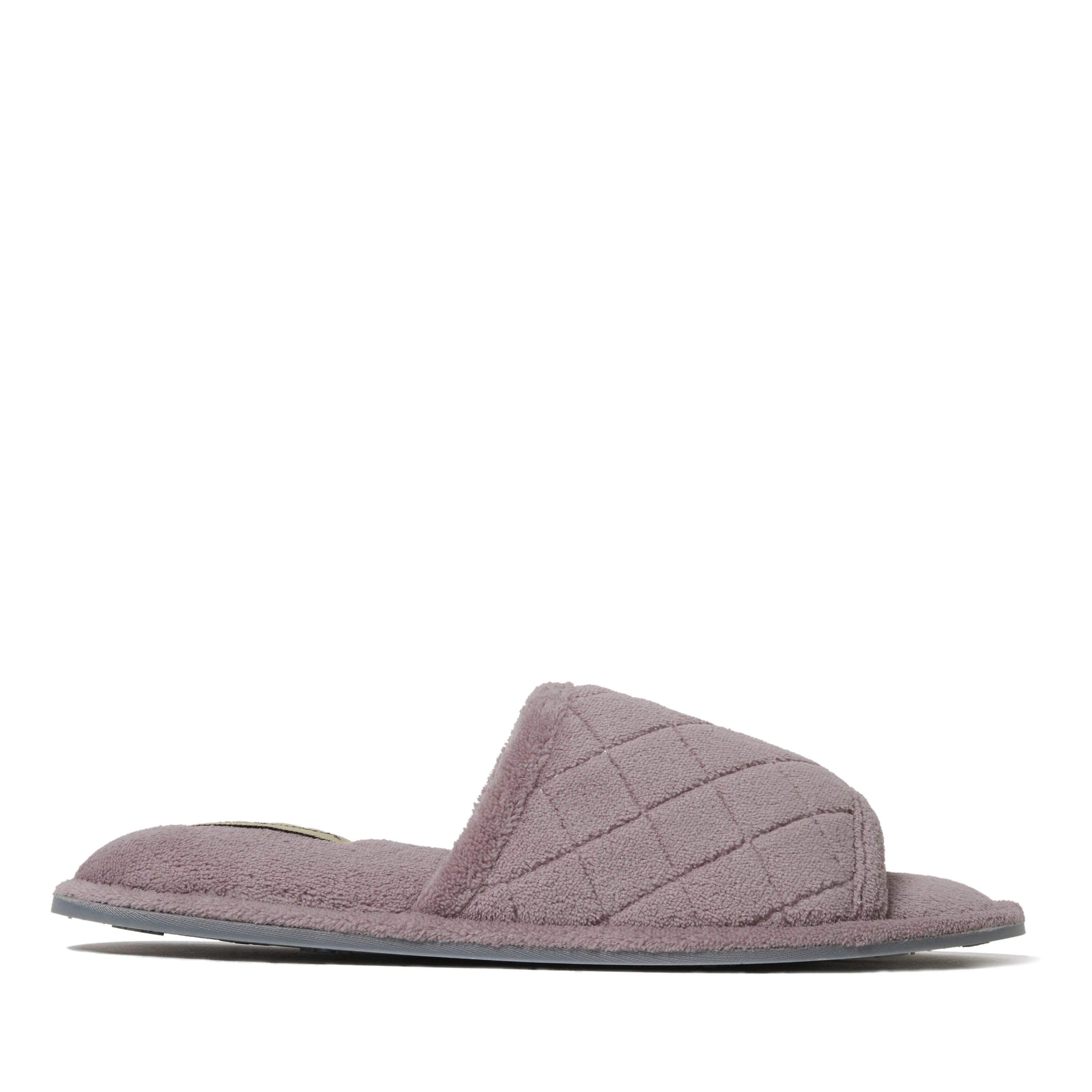 Beatrice Quilted Microfiber Terry Shower Slide Slipper, Alternate, color, Frosted Plum