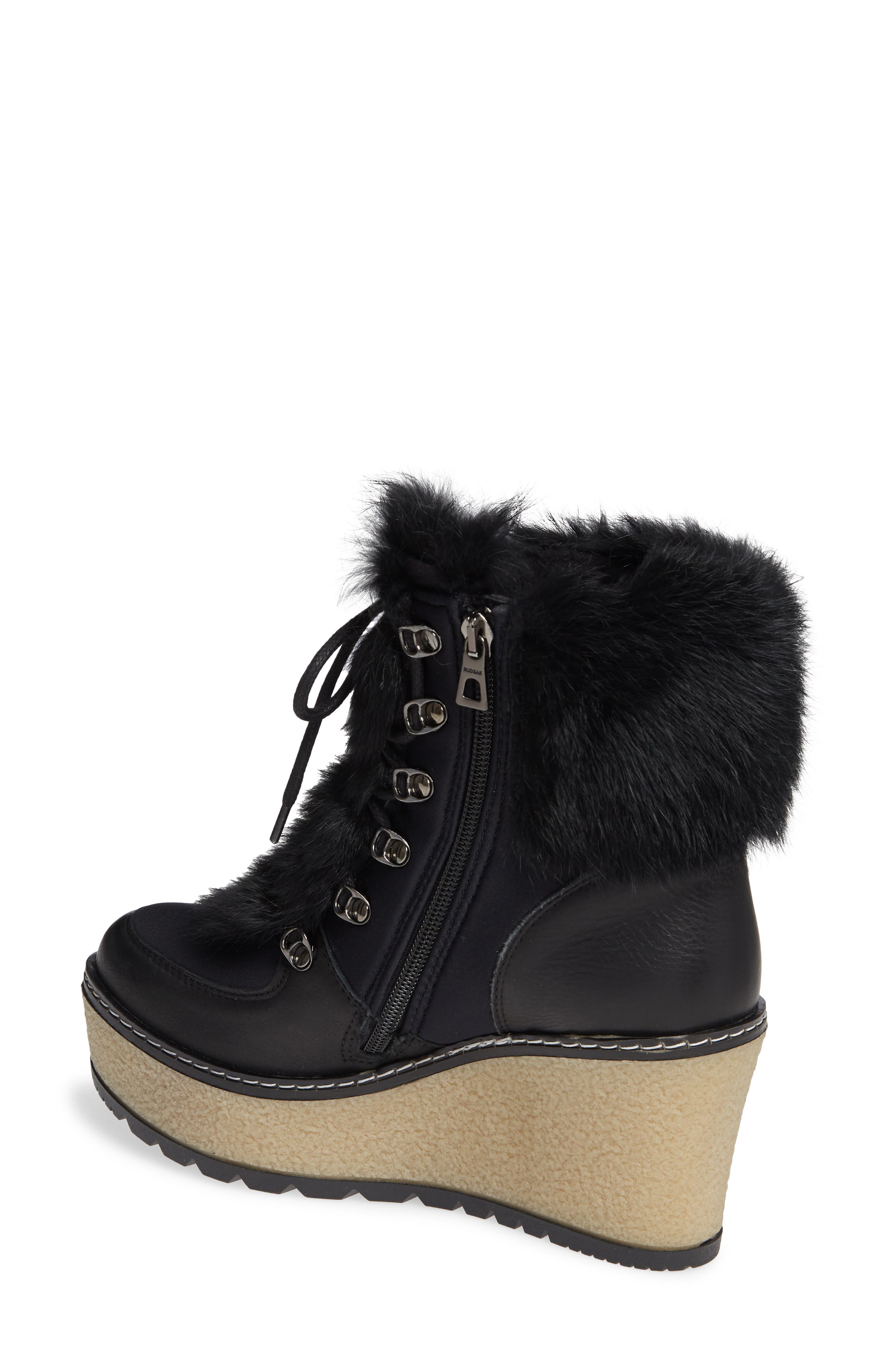 Rudsak Torres Waterproof Genuine Rabbit Fur Trim Boot, Alternate, color, 