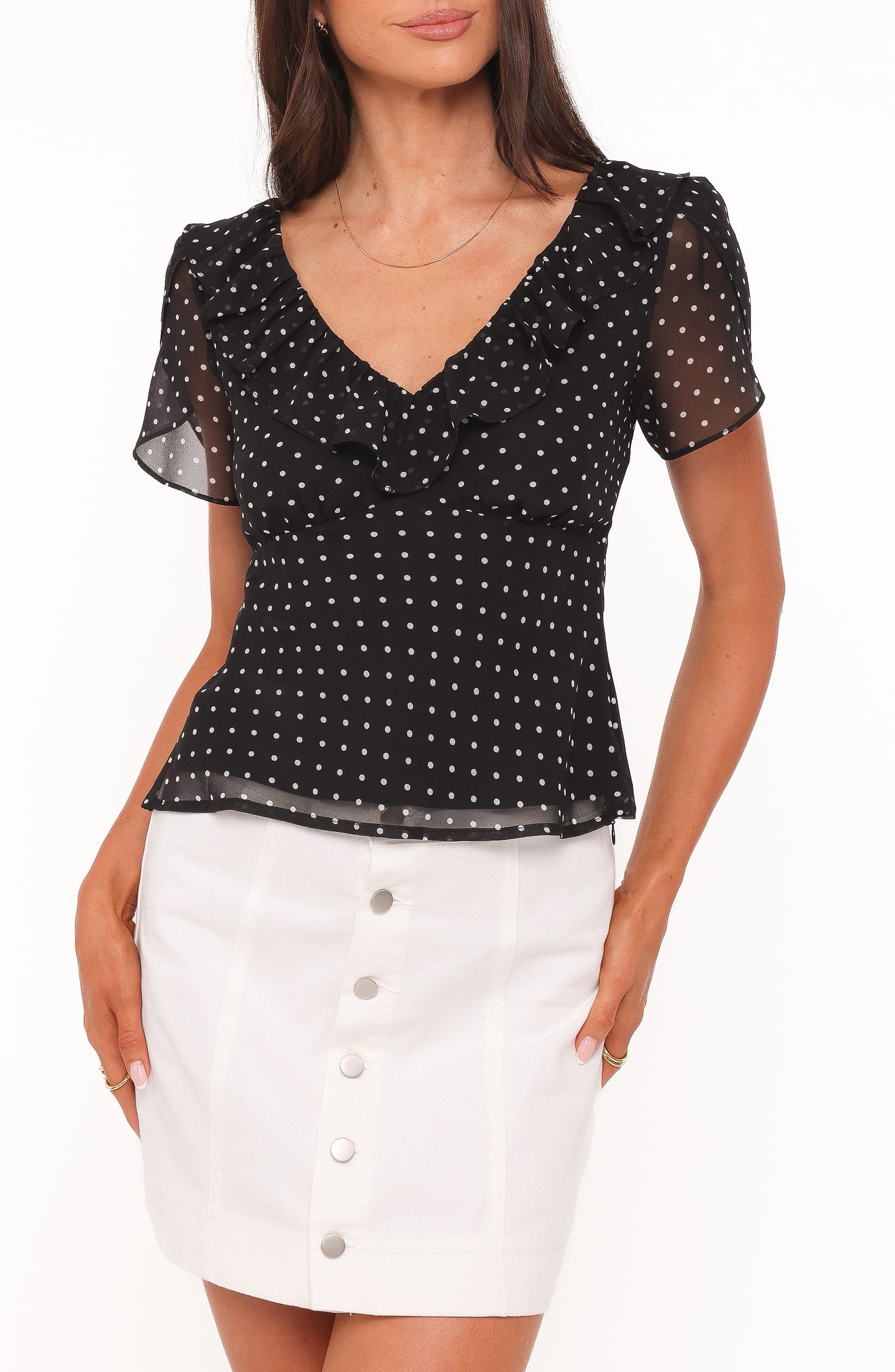 selected BLACK/ WHITE POLKADOT