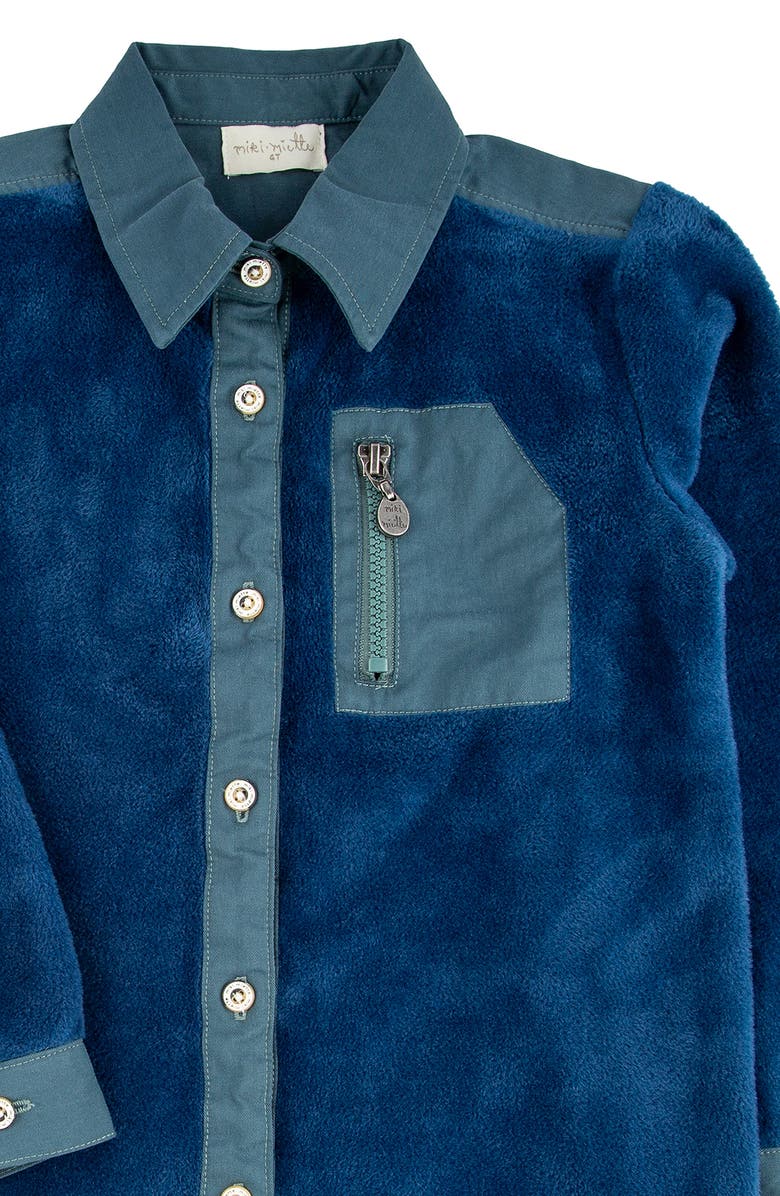 Miki Miette Fleece Button-Up Shirt, Alternate, color, 