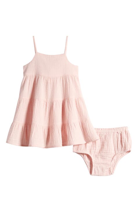 Tiered Seersucker Dress & Bloomers Set (Baby)