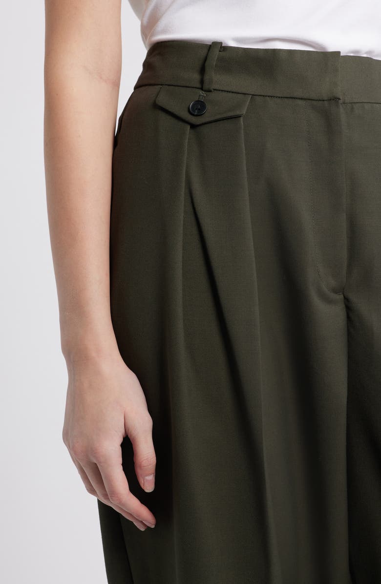MANGO Nasa Pleated Trousers, Alternate, color, Khaki Green