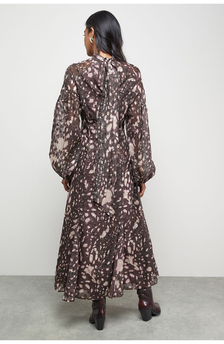 Warehouse Paisley Burnout Spot Godet Midi Dress, Alternate, color, Floral