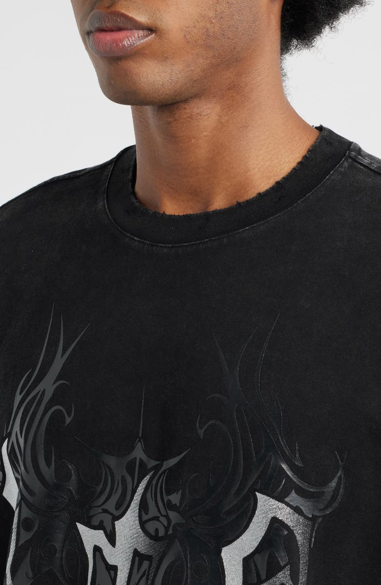 RtA Colin Cyber Sigilism Oversize Graphic T-Shirt, Alternate, color, Black Cyber Sigilism