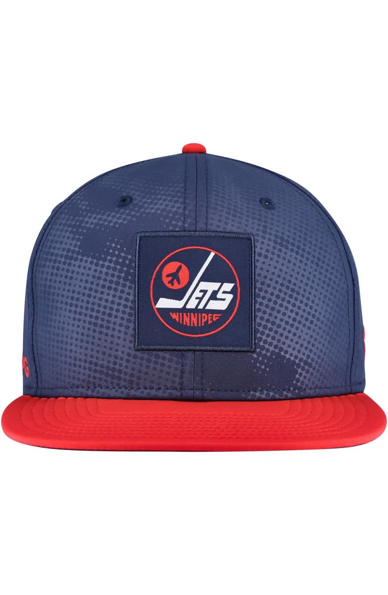 FANATICS Men's Fanatics Navy/Red Winnipeg Jets Authentic Pro Rink Snapback Hat, Alternate, color, Navy