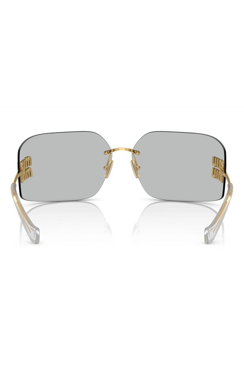 Miu Miu 80mm Oversize Irregular Sunglasses, Alternate, color, Gold / Light Grey