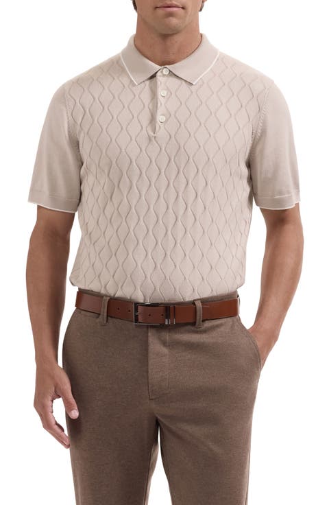 Argyle Short Sleeve Polo Sweater