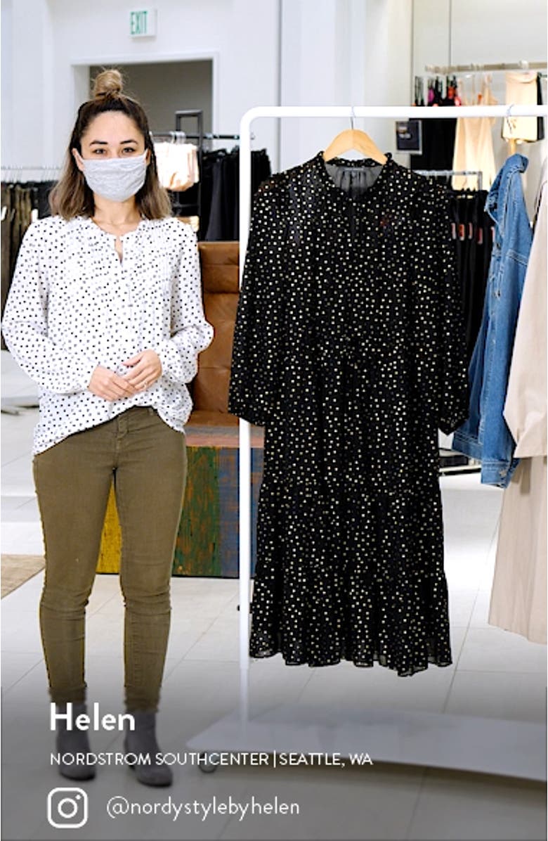 Julie Jordan Drawstring Waist Long Sleeve Midi Dress, sales video thumbnail