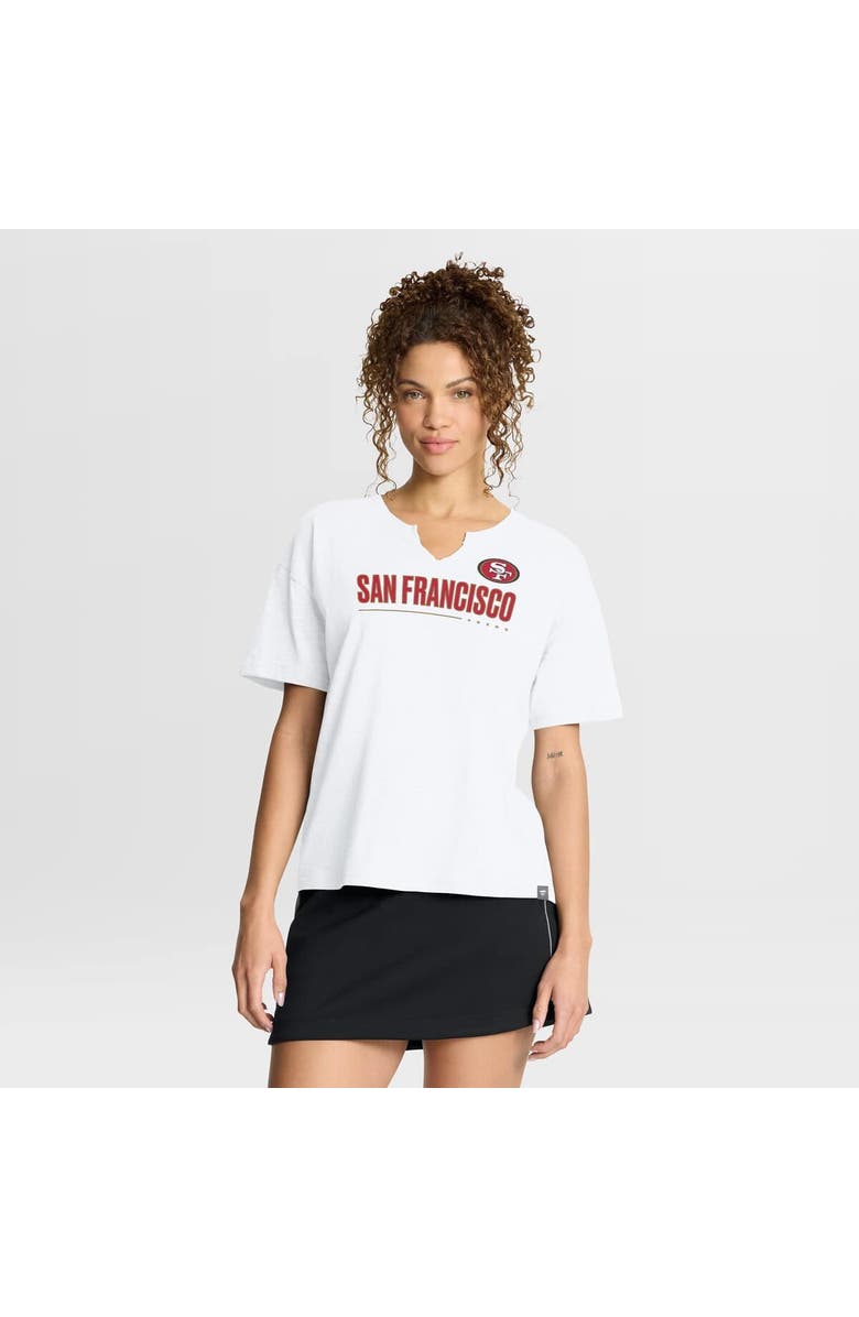 FANATICS Women
s Fanatics White San Francisco 49ers Redzone Slub Boxy T-Shirt, Main, color, White