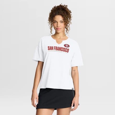 Women
s Fanatics White San Francisco 49ers Redzone Slub Boxy T-Shirt