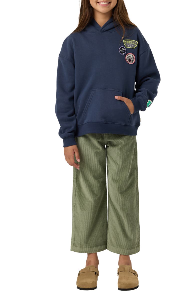 Kids' Patches Oversized Hoodie, Alternate, color, NAVY