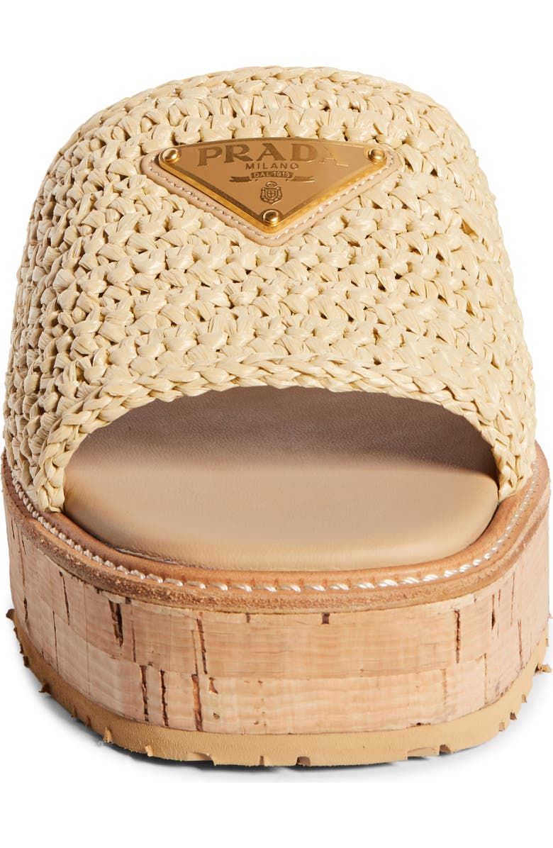 Prada Raffia Platform Slide Sandal, Alternate, color,