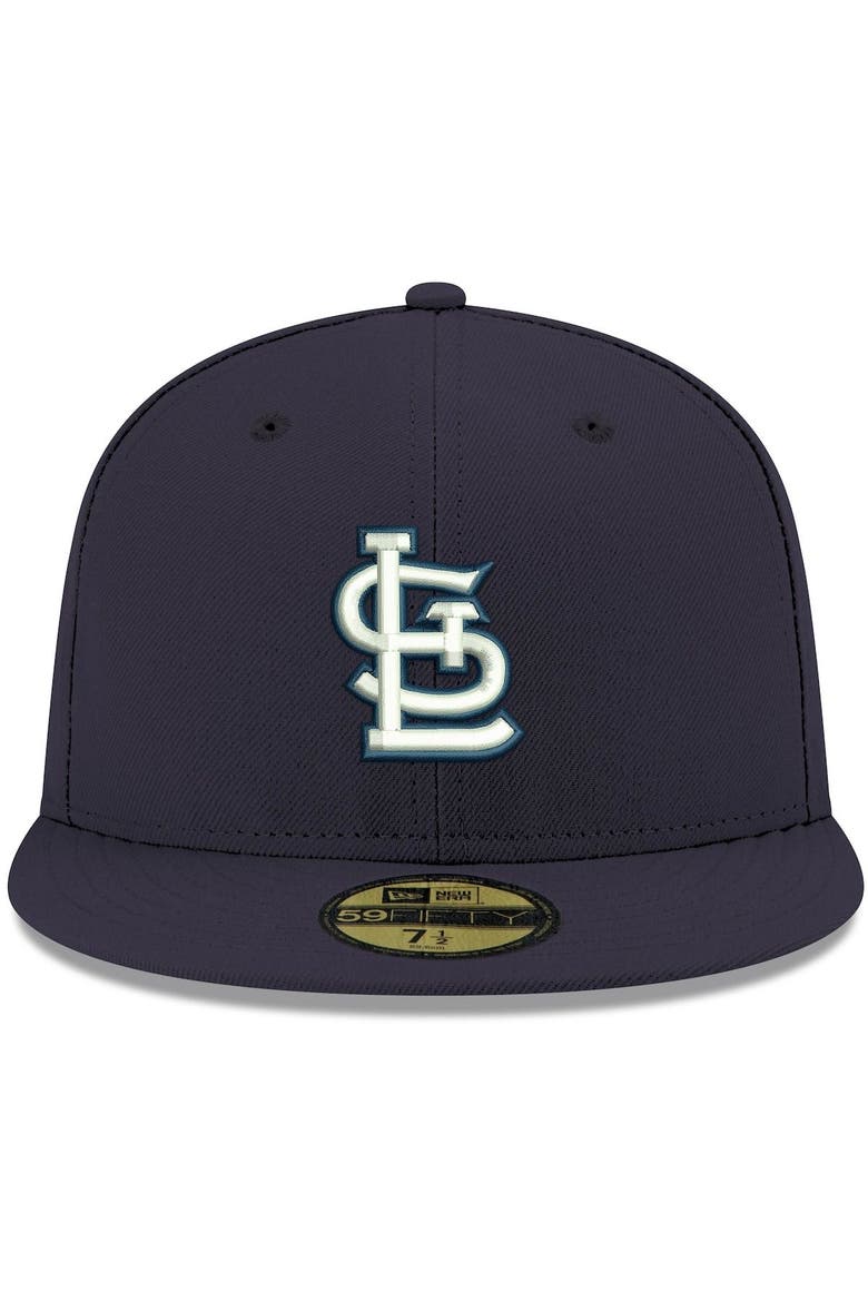 Men's New Era Navy St. Louis Cardinals White Logo 59FIFTY Fitted Hat, Alternate, color, Navy