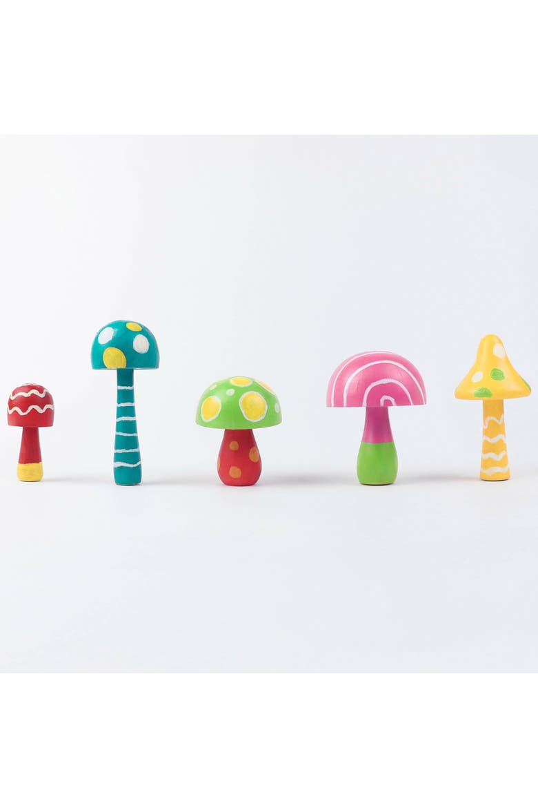 Paint Your Own Wooden Mushrooms, DIY Craft Kit, Kids 6+, Alternate, color, Multicolored