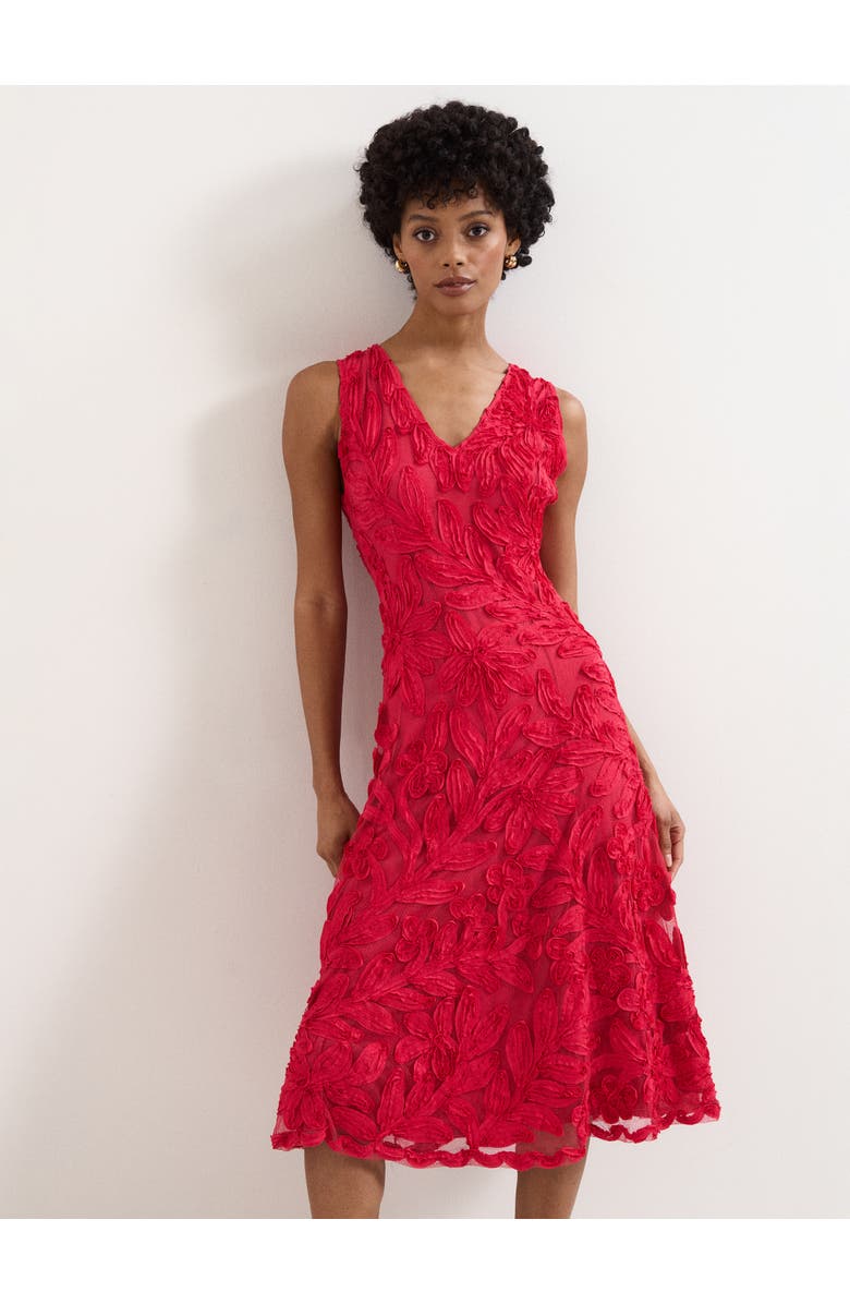 Phase Eight Paloma Embroidered Fit Flare Dress, Alternate, color, Pink