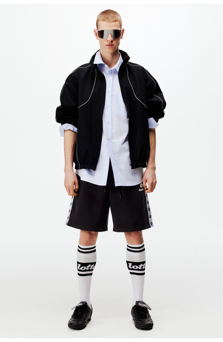 H&M Regular Fit Sweatshorts, Alternate, color, Black/Lotto