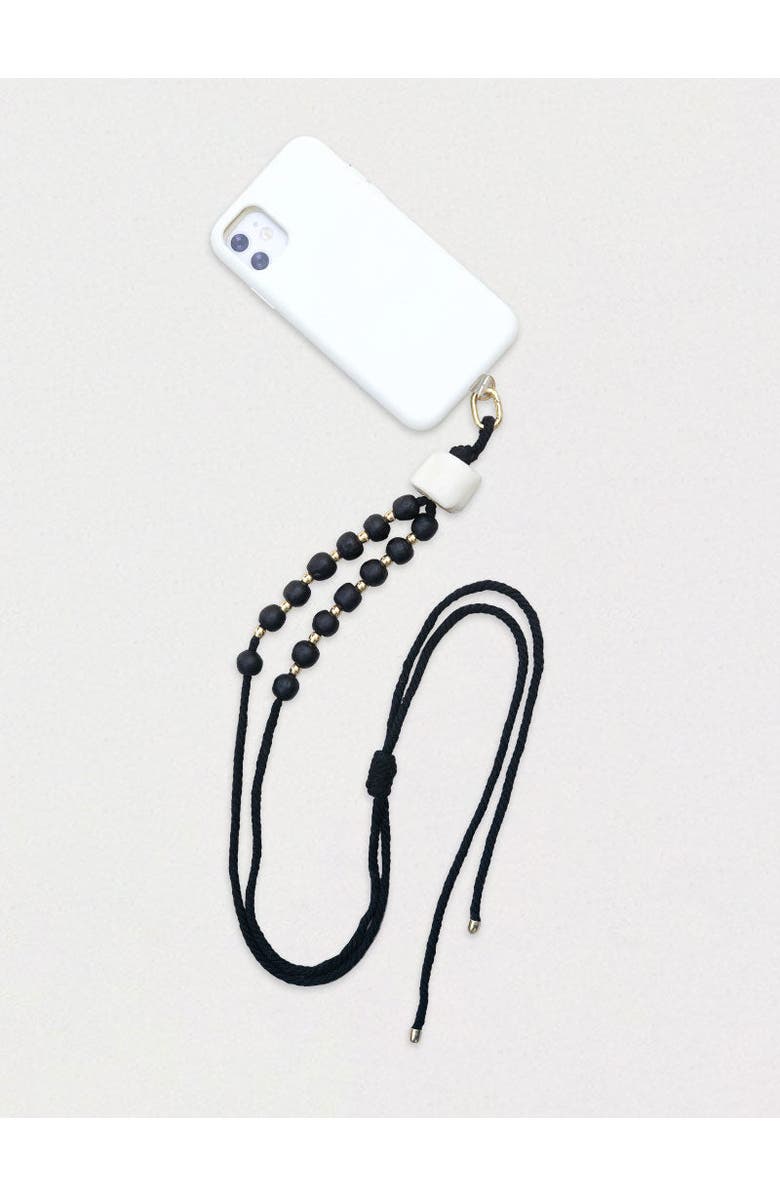 By Lilla Jazz Crossbody Phonestrap, Main, color, Black And Pearl