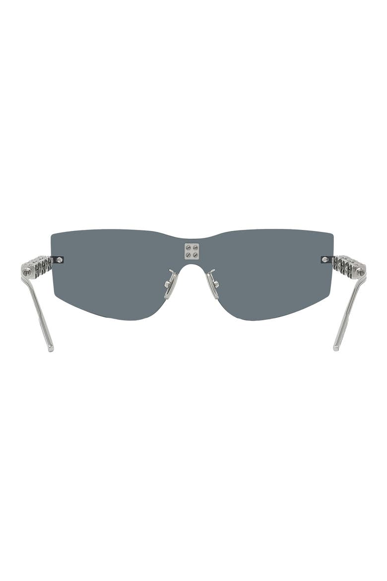 4Gem 138mm Oval Sunglasses, Alternate, color, SHINY PALLADIUM / SMOKE MIRROR