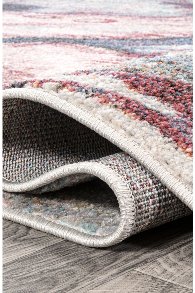 Giglio Modern Botanical Flower Area Rug, Alternate, color, Pink/Gray