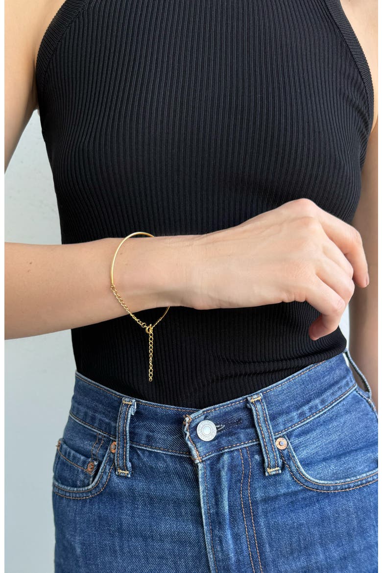 18K Gold Plated Curved Bar Bracelet, Alternate, color, GOLD