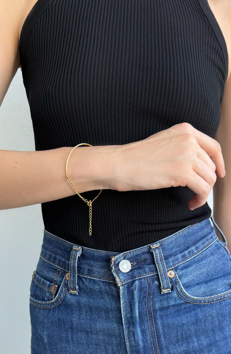 Adornia 18K Gold Plated Curved Bar Bracelet, Alternate, color, Gold