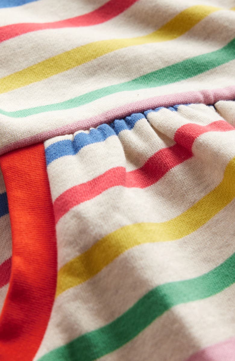 Mini Boden Kids' Stripe Long Sleeve Fleece Sweatshirt Dress, Alternate, color, 