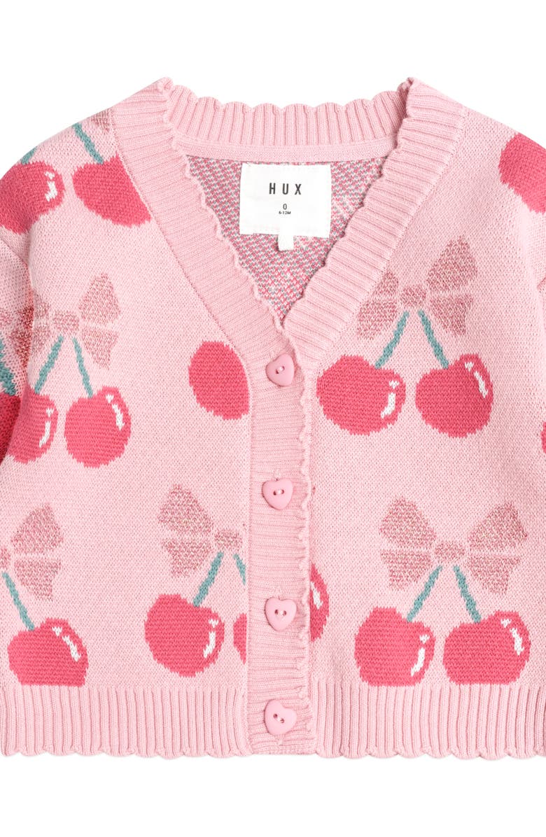 Huxbaby Cherry Pie Scalloped Knit Cardi, Alternate, color, Apricot