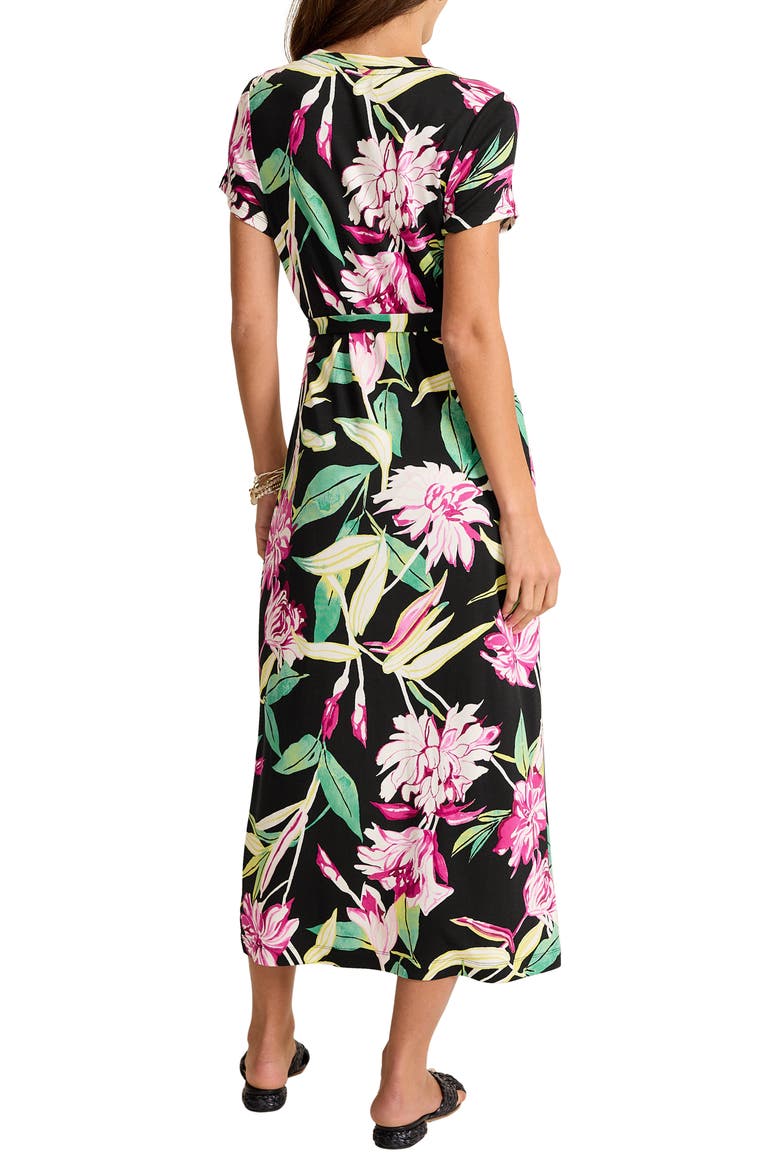 Twilight Bloom Knit Midi Dress, Alternate, color, BLACK