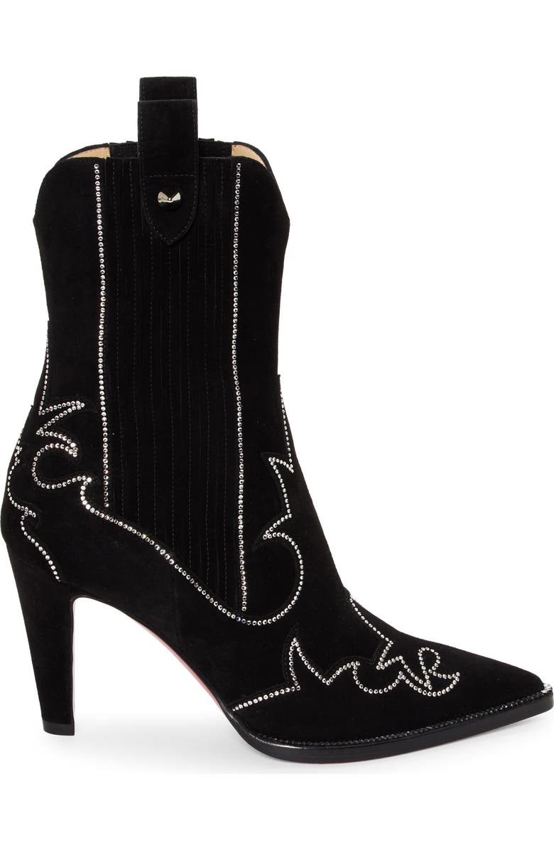 Christian Louboutin Santia Crystal Beaded Western Boot, Alternate, color,